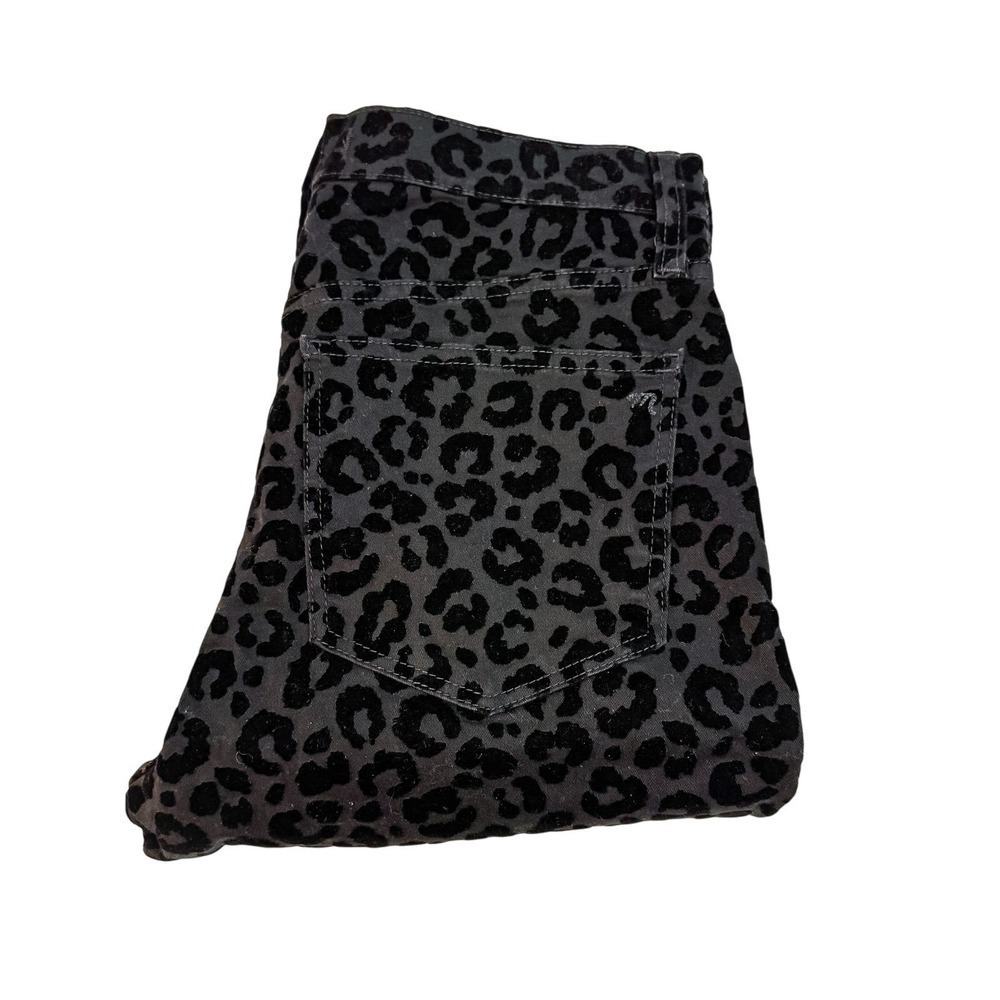 Madewell 9" High-Rise Black Leopard Printed Denim Pants Size 27